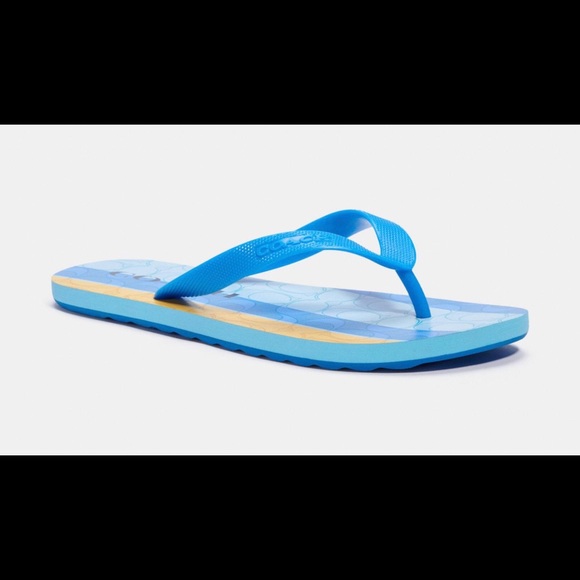 NEW Coach Zak Signature Striped Flip Flop Sandals - Picture 3 of 13